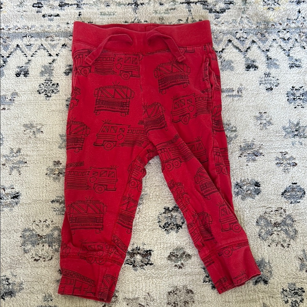 Red Fire Truck Print Toddler Pants